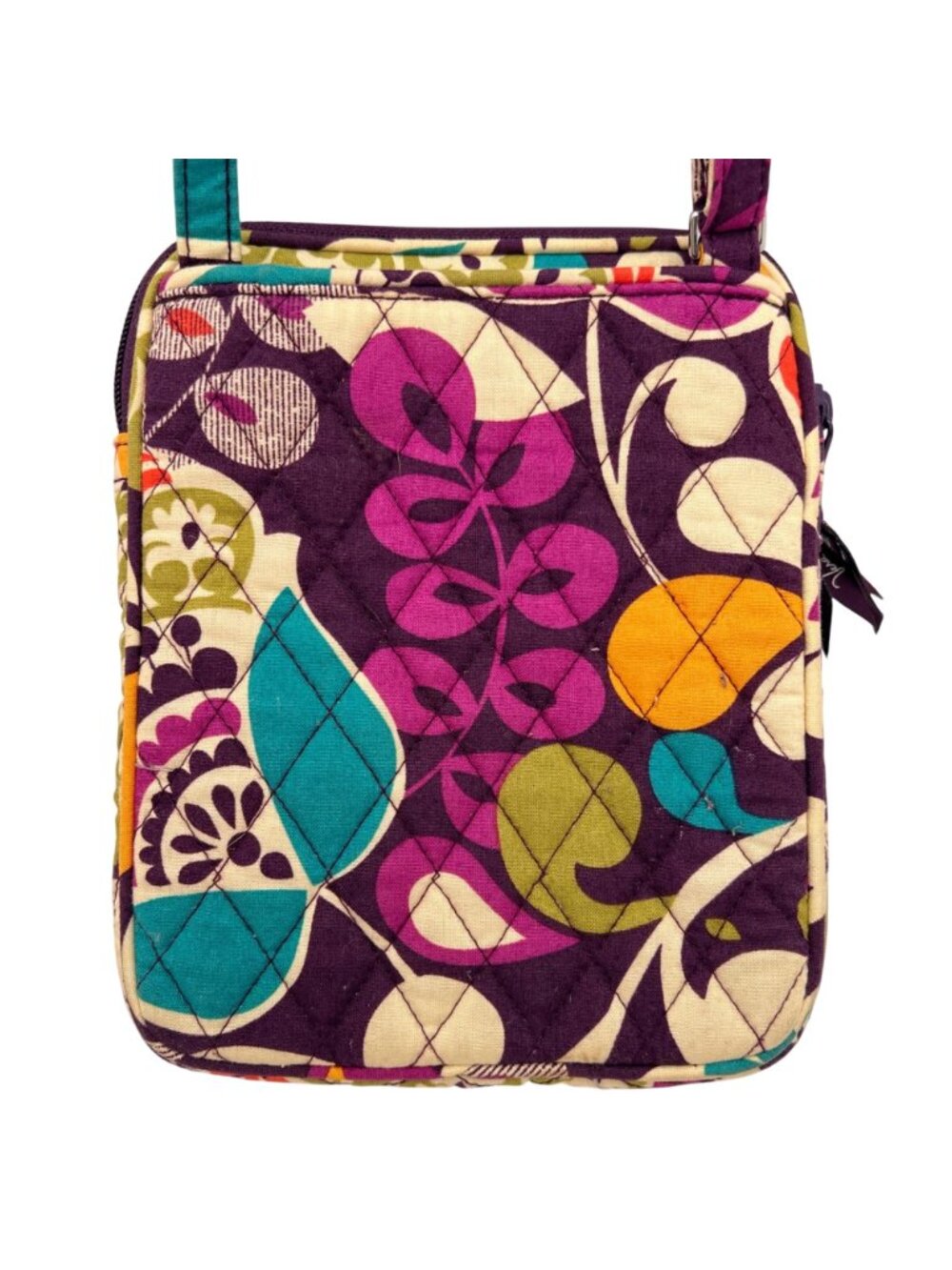 Vera Bradley Crossbody Bag Quilted Cotton Adjustable Strap Multiple Compartments - Picture 8 of 15